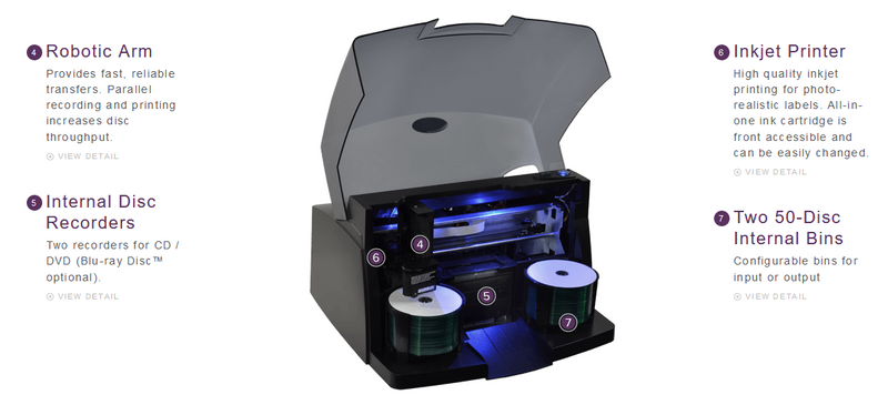ALLEGRO 20 / ALLEGRO 100     מכונה אוטומטית לצריבה והדפסה של תקליטורים